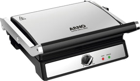 Super Grill e Sanduicheira Arno Inox com Abertura 180 Graus e Placas Antiaderentes GGRA