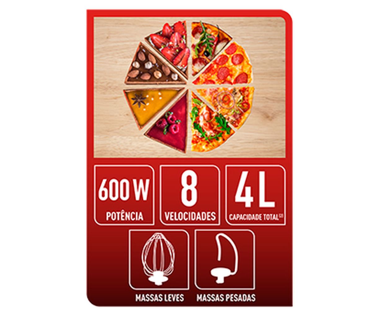 Batedeira Planetária Arno Nova Deluxe 600W com 2 Batedores e 8 Velocidades Preta SX34