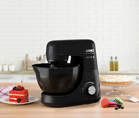 Batedeira Planetária Arno Nova Deluxe 600W com 2 Batedores e 8 Velocidades Preta SX34