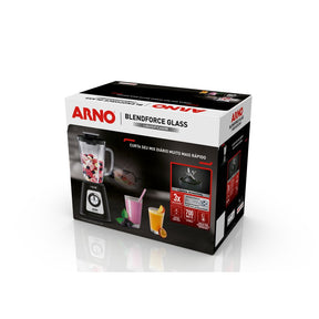 Liquidificador Arno Blendforce Preto 700W Limpa Fácil com Lâminas Removíveis e Jarra de Vidro LN91