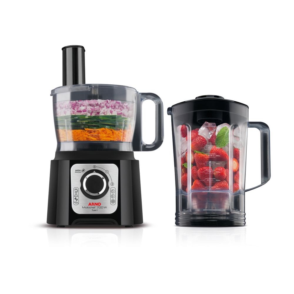 Multiprocessador de Alimentos Arno Multichef 7 em 1 700W e Jarra de 3,1L de capacidade MP70