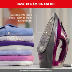 Ferro a vapor Arno Powergliss com Base XGlide e Vapor Contínuo FPO1