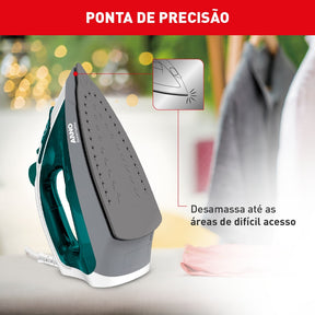 Ferro a Vapor Elétrico Arno Steamgliss Base Antiaderente e Ponta de Precisão FSGP