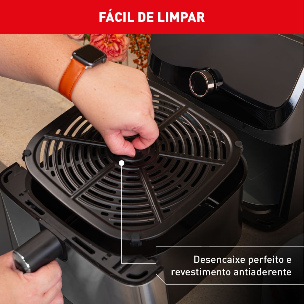 Fritadeira Air Fryer Arno Mega Digital 7,5L Inox AFD7