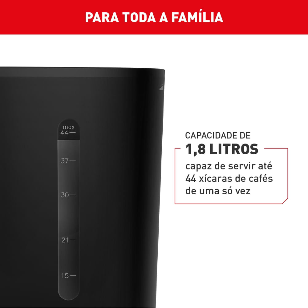 Cafeteira Filtro Digital Arno New Element com 1,8L Tubo misturador e Funções Programáveis CFNE