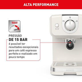 Cafeteira Arno Espresso Steam e Pump Opio Soleil Marfim SCSP