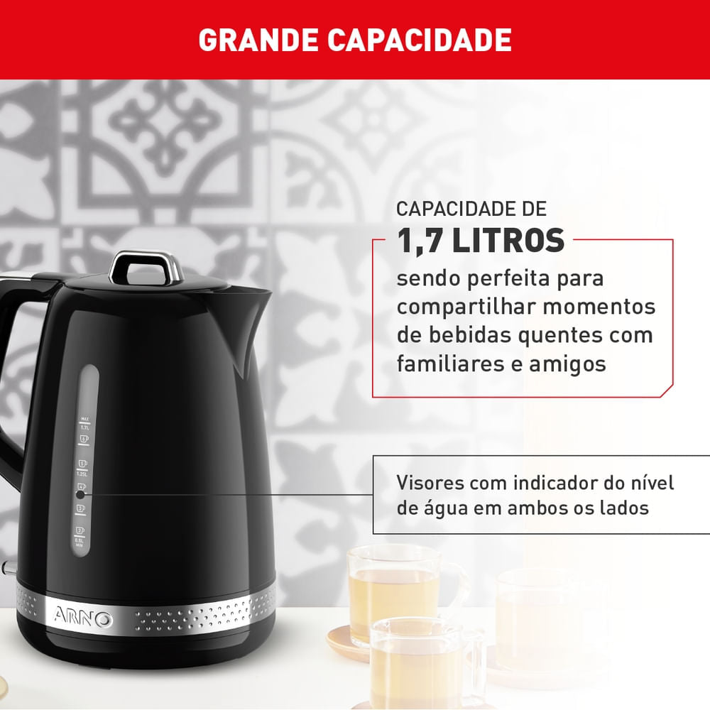 Chaleira Elétrica Arno Soleil 1,7l Preta SPKE