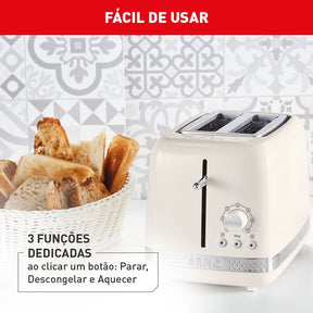 Torradeira Arno Linha Soleil Com 7 Níveis de Tostagem e Bandeja Removível Marfim STOA