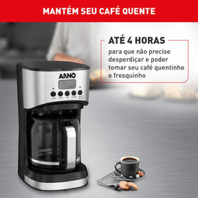 Cafeteira Filtro Digital Arno New Element com 1,8L Tubo misturador e Funções Programáveis CFNE