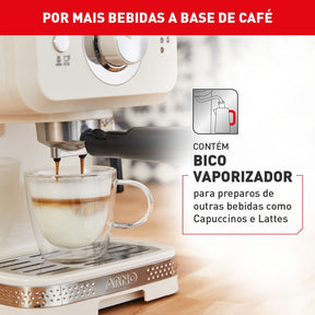 Cafeteira Arno Espresso Steam e Pump Opio Soleil Marfim SCSP