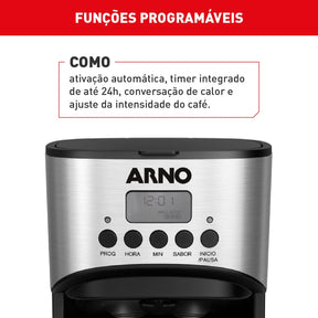 Cafeteira Filtro Digital Arno New Element com 1,8L Tubo misturador e Funções Programáveis CFNE