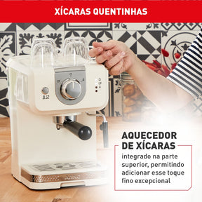 Cafeteira Arno Espresso Steam e Pump Opio Soleil Marfim SCSP