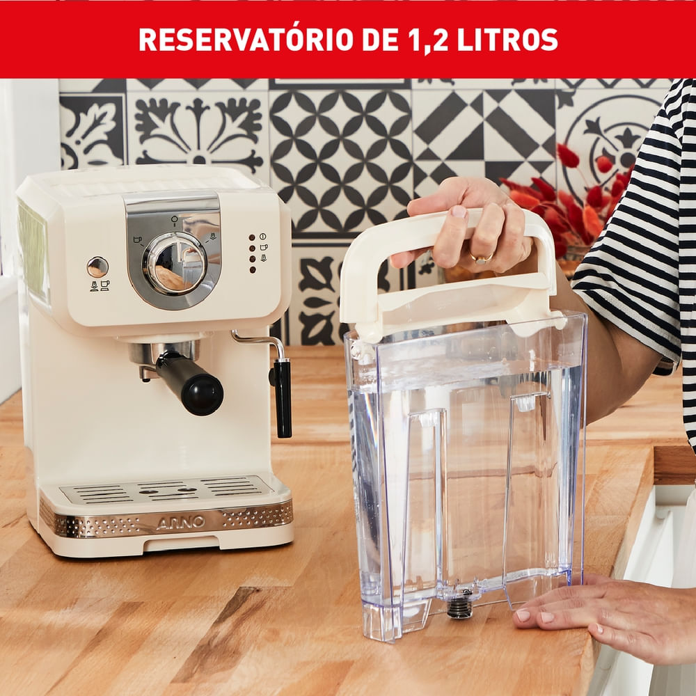 Cafeteira Arno Espresso Steam e Pump Opio Soleil Marfim SCSP