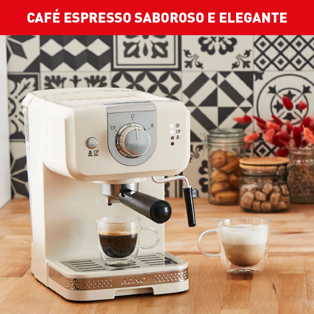 Cafeteira Arno Espresso Steam e Pump Opio Soleil Marfim SCSP