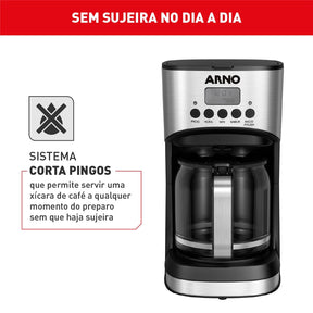 Cafeteira Filtro Digital Arno New Element com 1,8L Tubo misturador e Funções Programáveis CFNE