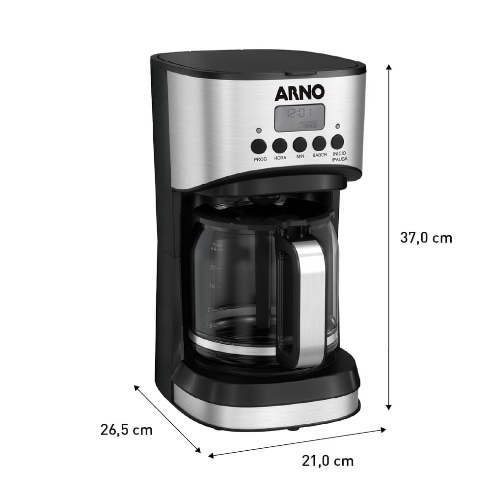 Cafeteira Filtro Digital Arno New Element com 1,8L Tubo misturador e Funções Programáveis CFNE