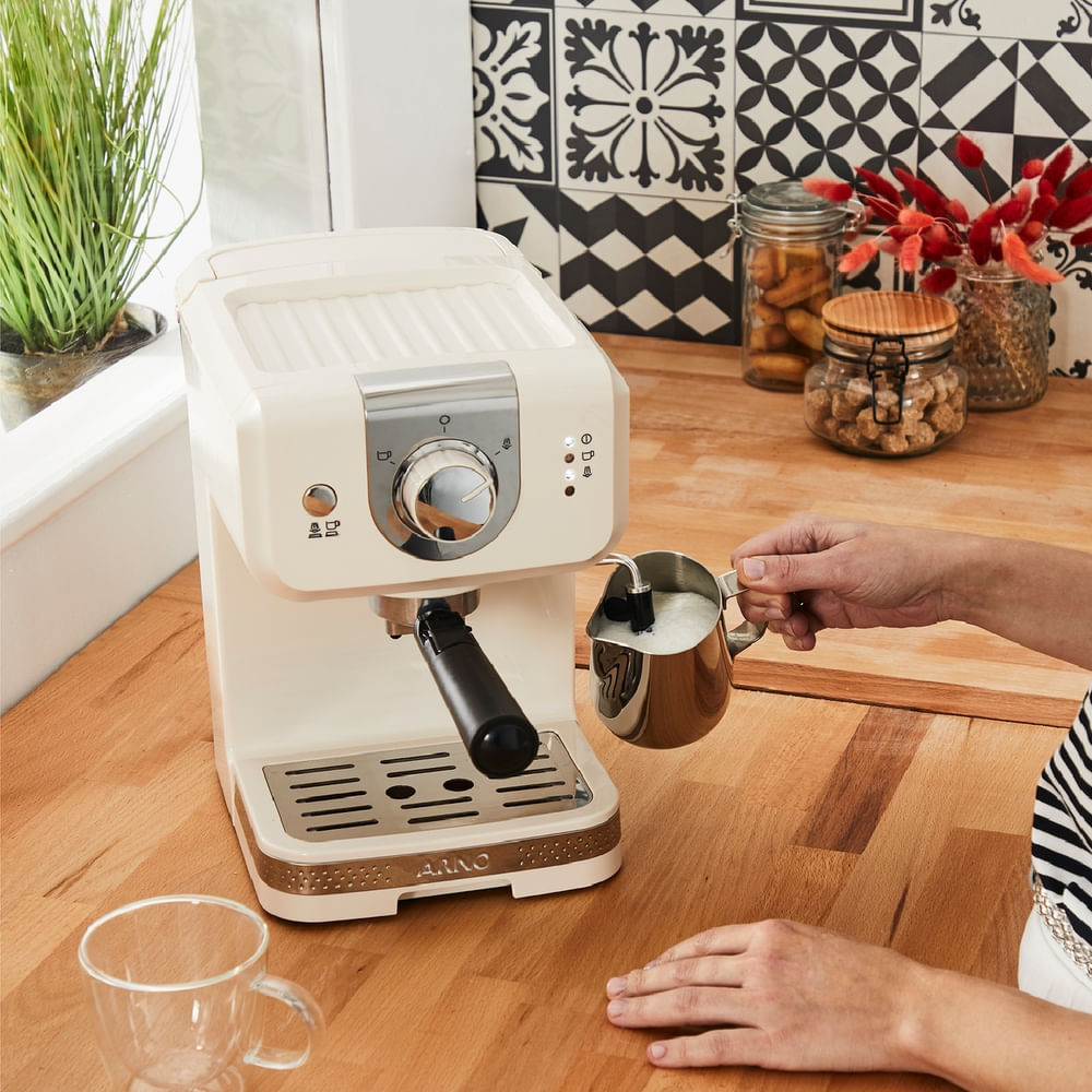 Cafeteira Arno Espresso Steam e Pump Opio Soleil Marfim SCSP