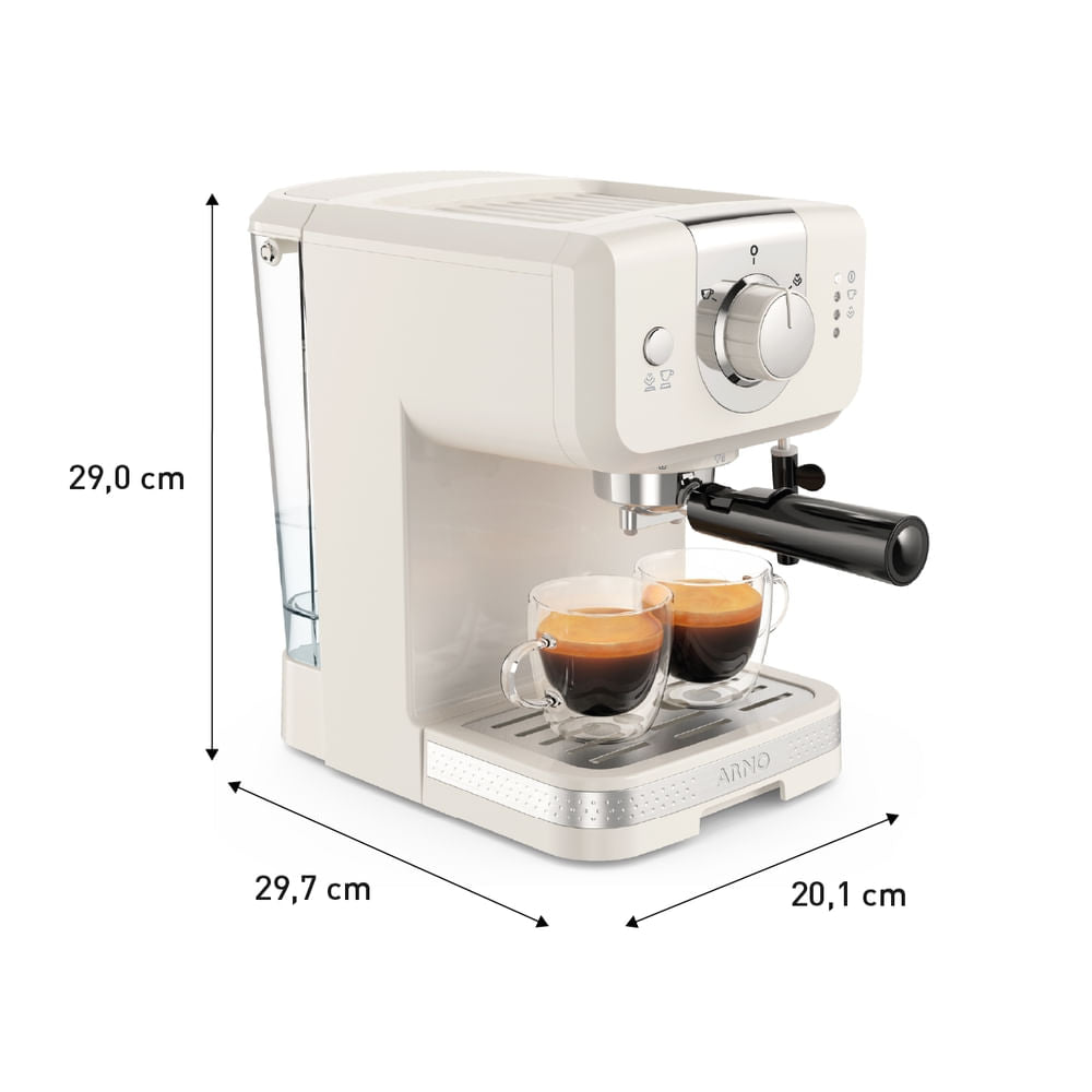 Cafeteira Arno Espresso Steam e Pump Opio Soleil Marfim SCSP