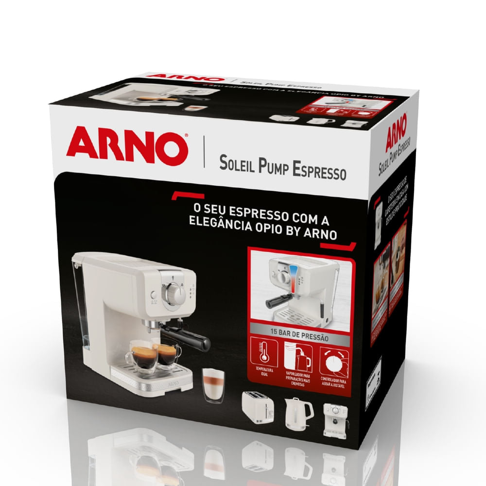 Cafeteira Arno Espresso Steam e Pump Opio Soleil Marfim SCSP