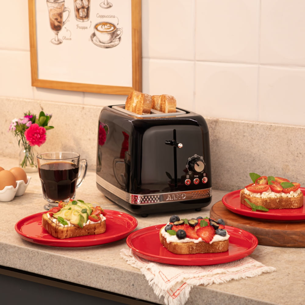 Torradeira Arno Soleil com 7 níveis de tostagem Preta SPTO