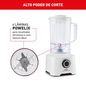Liquidificador Arno Power Max 700W Branco com Jarra de 3,1 litros LN51