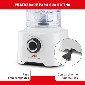 Liquidificador Arno Power Max 700W Branco com Jarra de 3,1 litros LN51