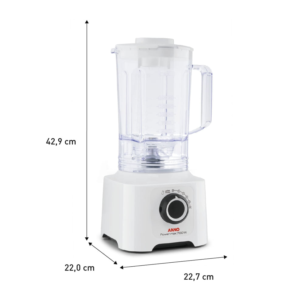 Liquidificador Arno Power Max 700W Branco com Jarra de 3,1 litros LN51