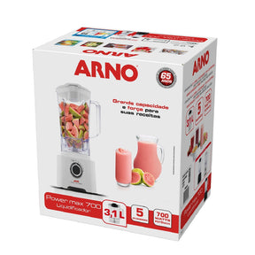 Liquidificador Arno Power Max 700W Branco com Jarra de 3,1 litros LN51
