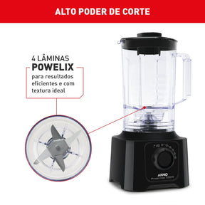 Liquidificador Arno Power Max 700W Preto com Jarra de 3,1 litros LN50