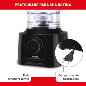 Liquidificador Arno Power Max 700W Preto com Jarra de 3,1 litros LN50