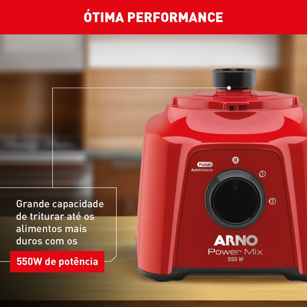 Liquidificador Arno Power Mix Vermelho LQ11