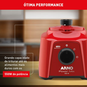 Liquidificador Arno Power Mix Vermelho LQ11