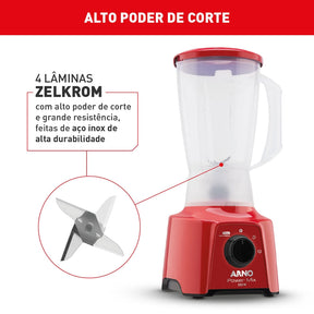 Liquidificador Arno Power Mix Vermelho LQ11