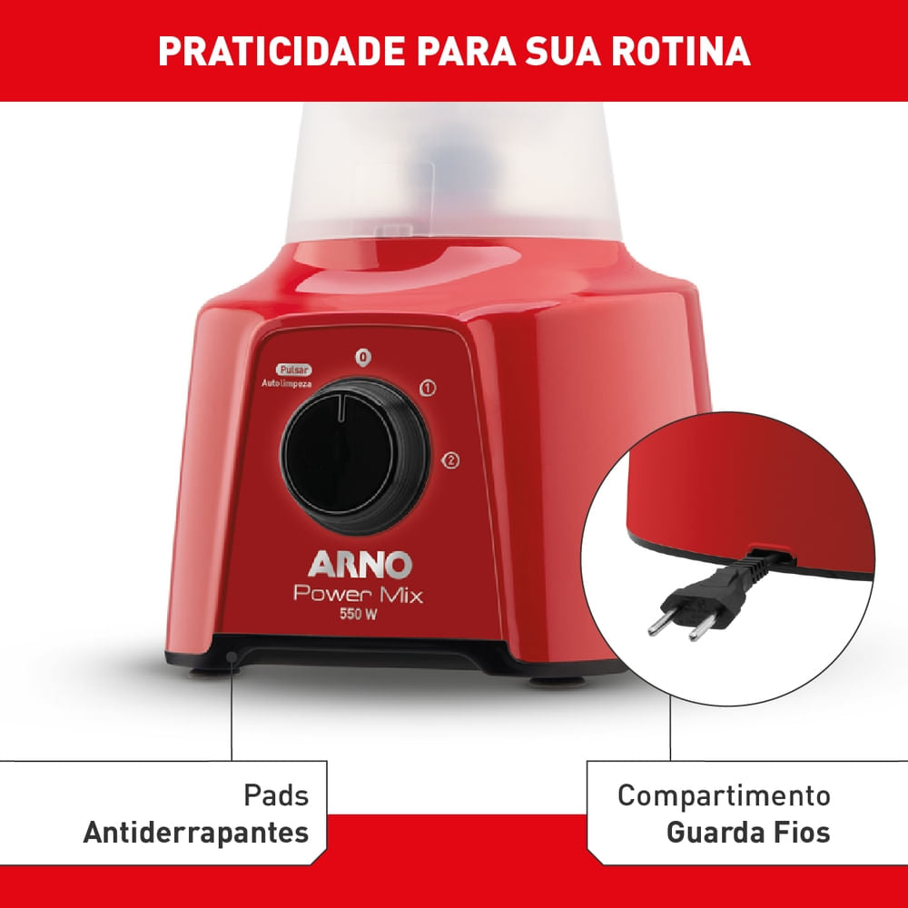 Liquidificador Arno Power Mix Vermelho LQ11
