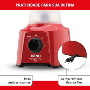 Liquidificador Arno Power Mix Vermelho LQ11