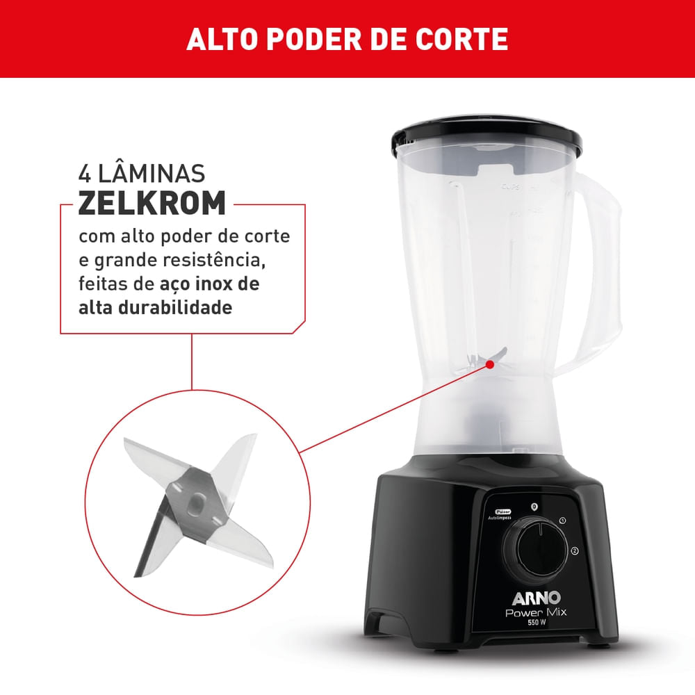 Liquidificador Arno Power Mix Preto LQ10