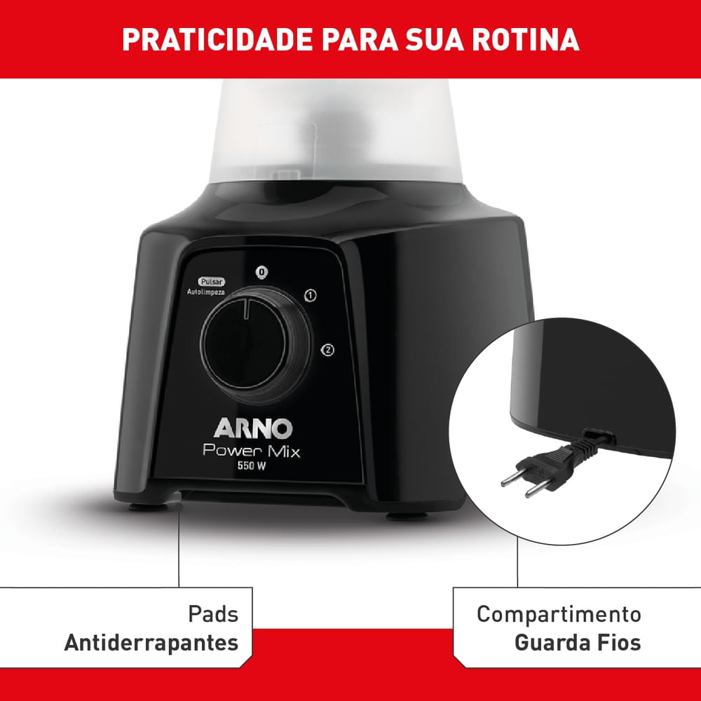 Liquidificador Arno Power Mix Preto LQ10