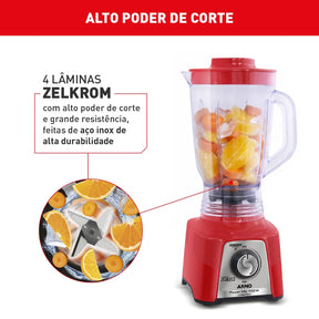 Liquidificador Arno Power Mix Limpa Fácil 700W Vermelho LQ36