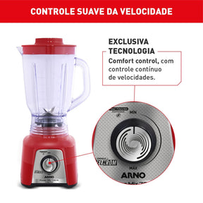 Liquidificador Arno Power Mix Limpa Fácil 700W Vermelho LQ36