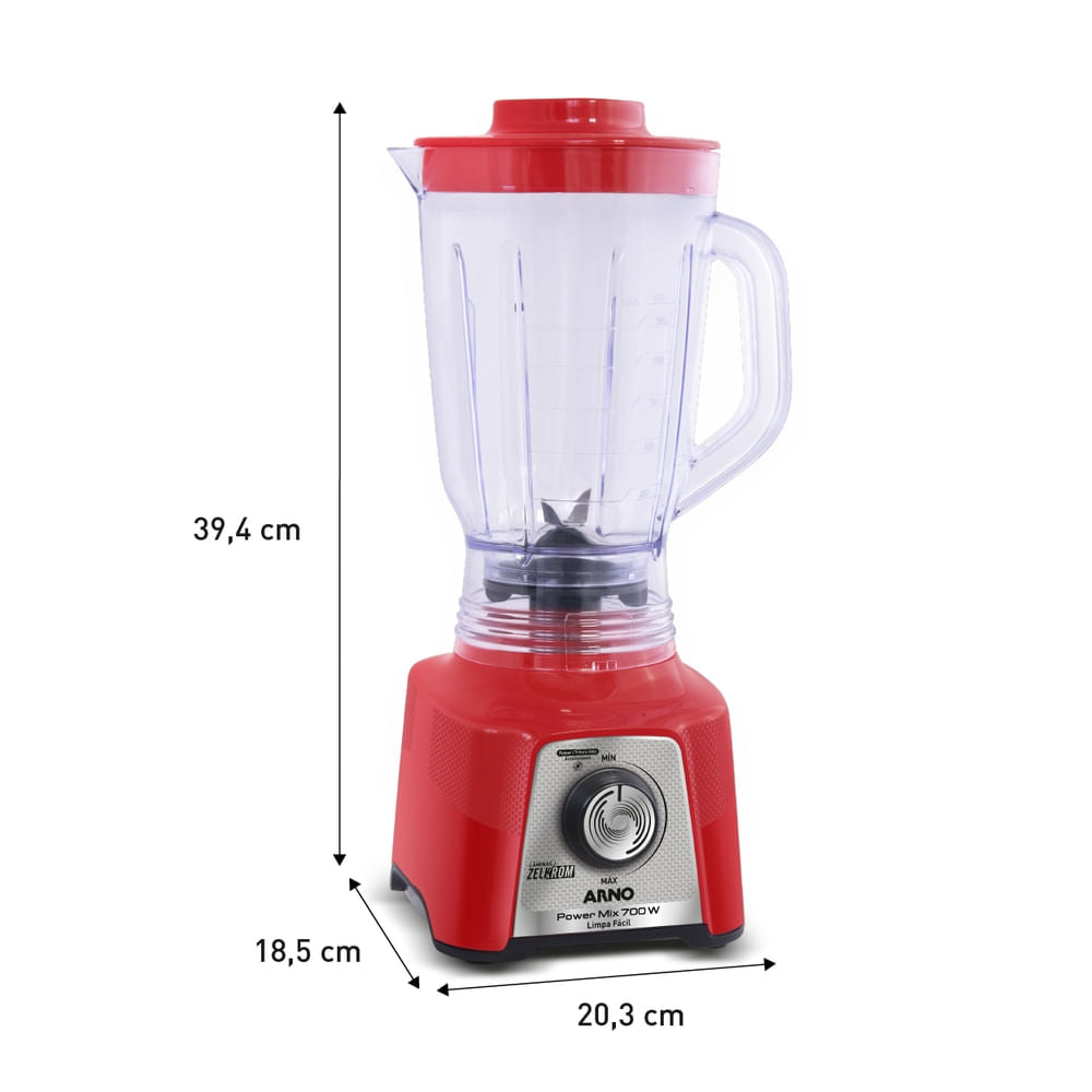 Liquidificador Arno Power Mix Limpa Fácil 700W Vermelho LQ36