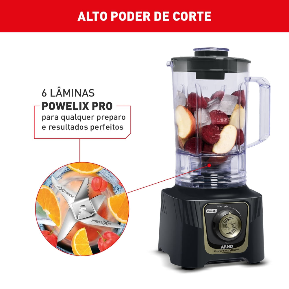 Liquidificador Arno Power Max Autolock 1400W Cinza LN82