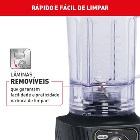 Liquidificador Arno Power Max Autolock 1400W Cinza LN82