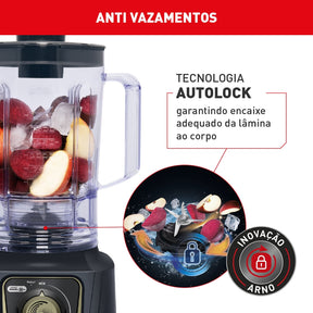 Liquidificador Arno Power Max Autolock 1400W Cinza LN82