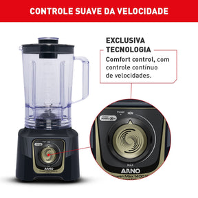 Liquidificador Arno Power Max Autolock 1400W Cinza LN82