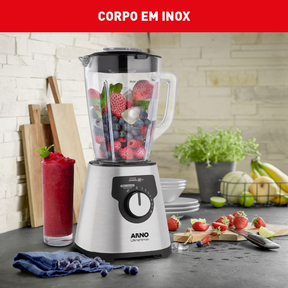 Liquidificador Arno Ultraforce Inox Jarra de Vidro LN92