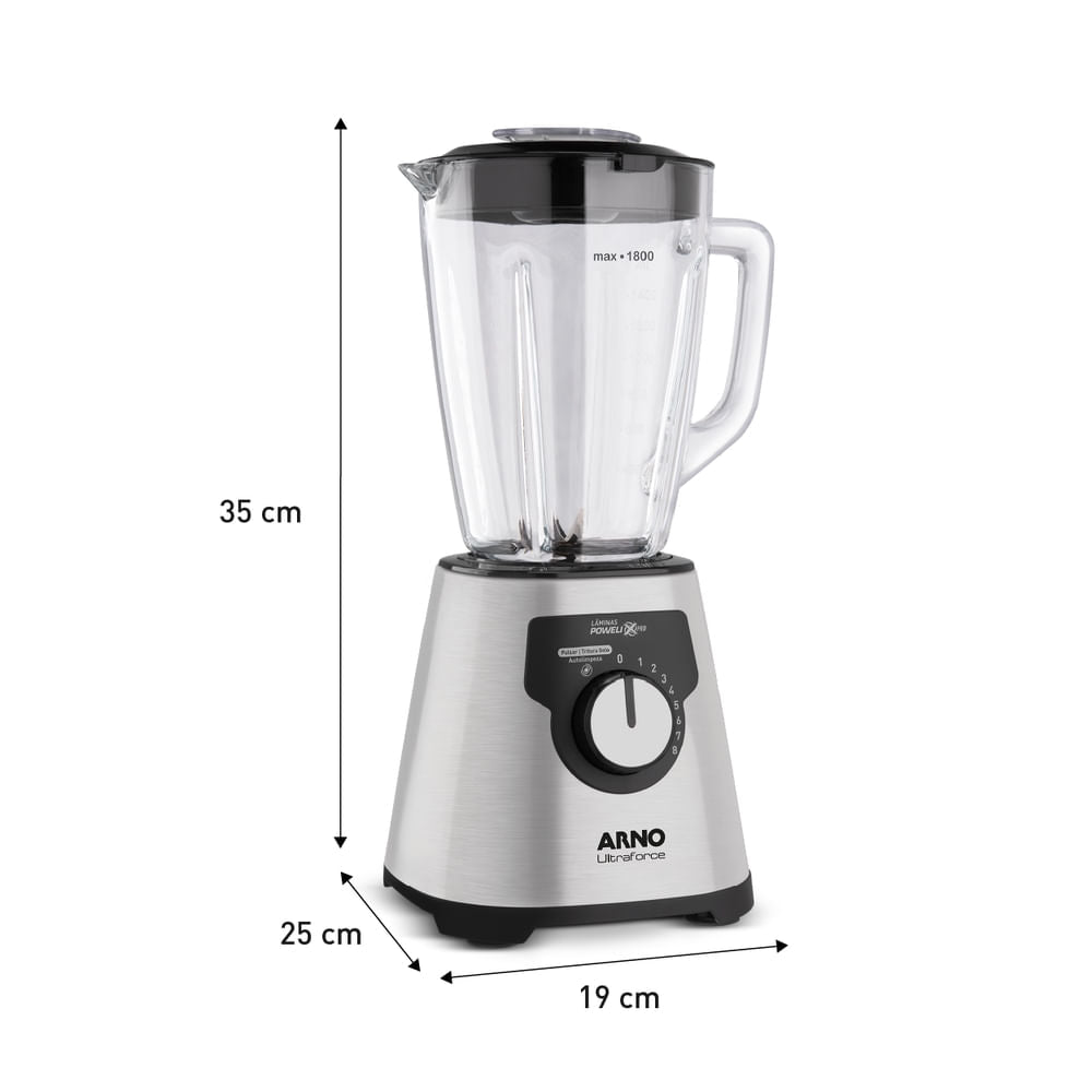 Liquidificador Arno Ultraforce Inox Jarra de Vidro LN92