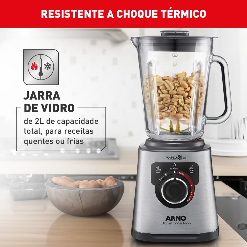 Liquidificador Arno Ultraforce Pro Inox Vidro LN93
