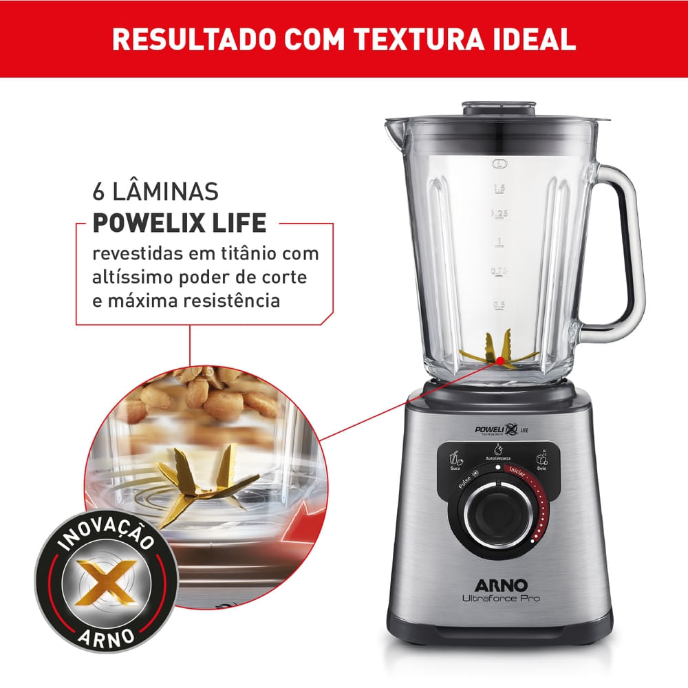 Liquidificador Arno Ultraforce Pro Inox Vidro LN93