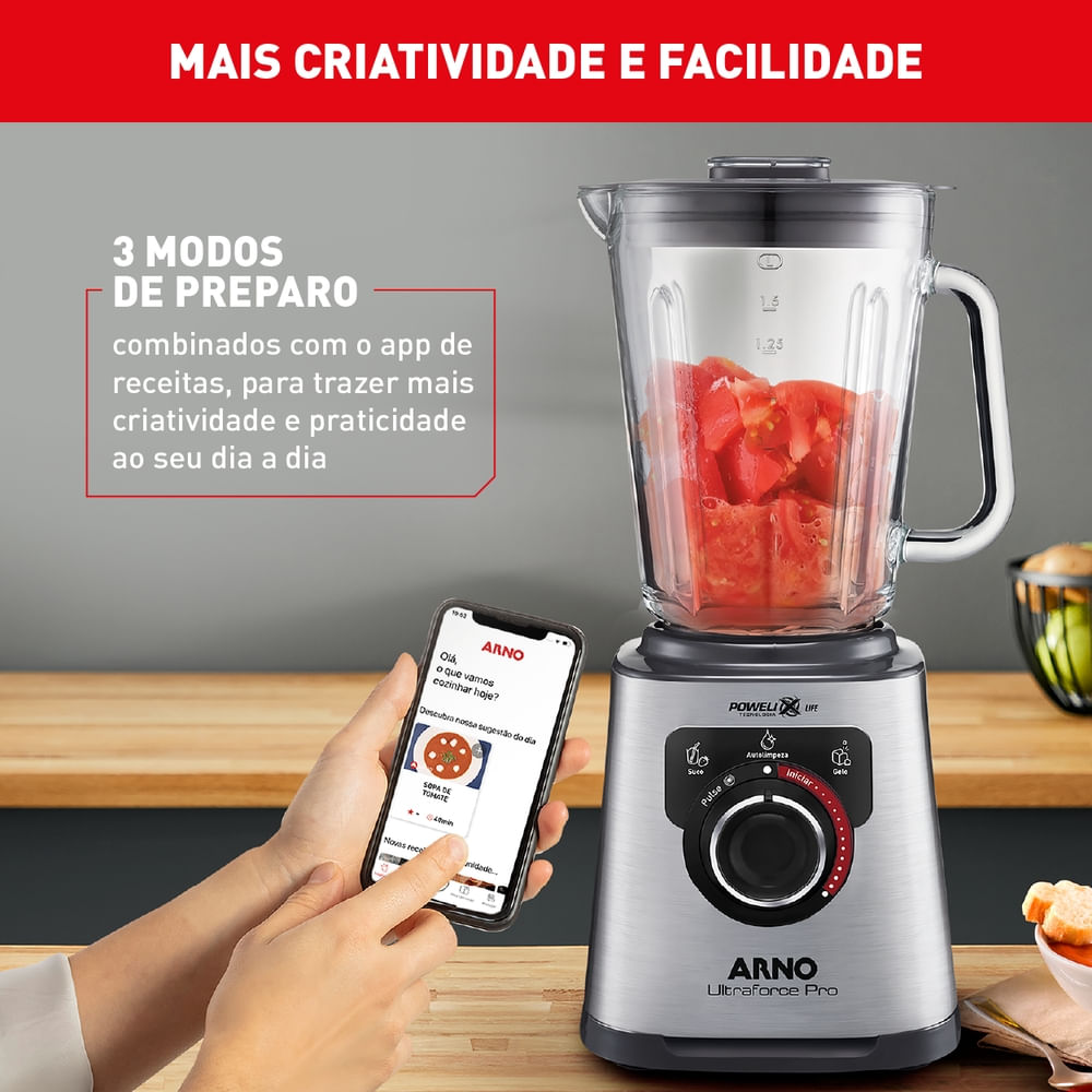 Liquidificador Arno Ultraforce Pro Inox Vidro LN93