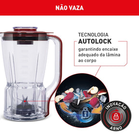 Liquidificador Arno Power Max XXL 1200W Carmim LN86